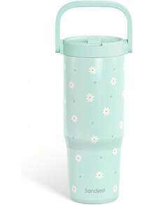 Pink Bow Stainless Steel Straw Lid Tumbler 30oz With Carry Handle For Women Girls, Insulated Travel Coffee Cup, Gift For Sports Outdoor Workout Christmas Birthday - 雛菊2 - 查看 8
