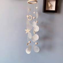 1个DIY波西米亚风格风铃，饰以贝壳和海星，适用于卧室、窗户、花园装饰，无需用电 - 彩色 - 查看 5