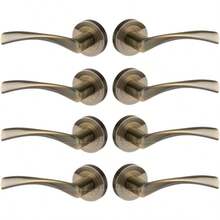 Designer Levers - Marvel Lever On Rose Door Handle - Contemporary Design- Brushed Nickel - 1 Pair - Fixings Included - Interior Use - Antique Brass - View 7