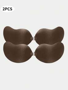 4/2/1 件装 硅胶隐形无背文胸，可重复使用，前扣式，提升胸型 - 亲肤罩杯，适合 A-D 罩杯，适合夏季连衣裙/露背礼服 - 棕色 - 查看 15