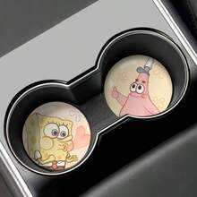 SpongeBob SquarePants Tấm lót cốc ô tô SpongeBob, miếng lót ly chống trượt hoạt hình & miếng lót lưu trữ cho phụ kiện nội thất ô tô - Nhiều màu - Xem 5