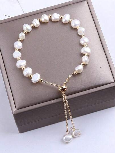 Pulsera De Perlas Falsas Moradas Con Estilo Vintage Francés Para Joyería De Fiesta Para Mujeres