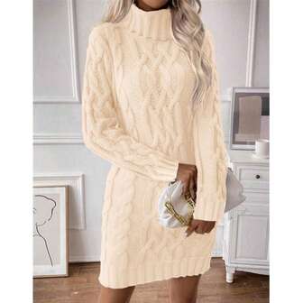 Plus Size Women's Fashionable Elegant High Neck Sweater, Autumn/Winter