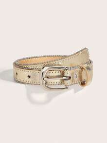 1pc Kids Gold Star Studded Casual Versatile Belt, Suitable For Dresses, Pants, And Daily Wear - 85cm - View 6