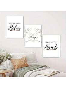 3 buc. Artă de masaj terapeut cu trandafir auriu înrămată din lemn, relaxare, artă murală imprimată, pictură artistică de relaxare cu masaj, poster creativ pe pânză, artă murală pe pânză impermeabilă, pictură murală artistică pentru cadouri, dormitor, decor de perete pentru sufragerie, decorare pentru casă și dormitor