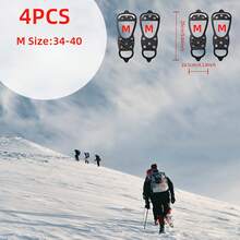 4 Pairs/2 Pairs Anti-Slip Gripper Pointed Ice Gripper Shoes Walking Gripper Shoes Durable Ice Snow Gripper Shoes, Boots With 8 Steel Spikes - 2 Pairs Of -24 Tooth Crampons - View 6