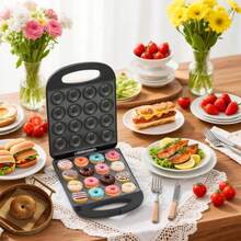 16-Hole Donut Maker, Home Mini Electric Griddle, Homemade Colorful Donut Dessert Machine, Breakfast Baking Gadget, Culinary Beginner, Dessert Lover's Home Cooking Appliance - US A Type Plug(110-127V) - View 4