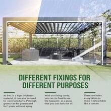1pc Heavy Duty Transparent PVC Tarpaulin, Waterproof, Windproof, Suitable For Patio, Greenhouse, Garden, Outdoor Use - White - View 5