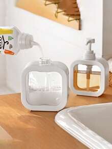 2个装洗洁精按压瓶，按压式泡沫分配盒，厨房魔力海绵洗碗机，洗洁精按压瓶，洗手液瓶收纳盒按压分配器