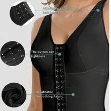 Lace Hooks U Neck Plus Size Glue Crotchless Slimming BBL Frim Bodysuits Waist Trainer Women Full Body Shaper Shapewear - màu đen - Xem 7