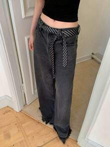 1pc Polka Dot Scarf Women's Tie Fashion Headband, Fashion Polka Dot Scarf Polka Dot Leopard Print Belt Long Narrow Belt Summer, School Fall, Autumn, Halloween - 黑與白 - 查看 4