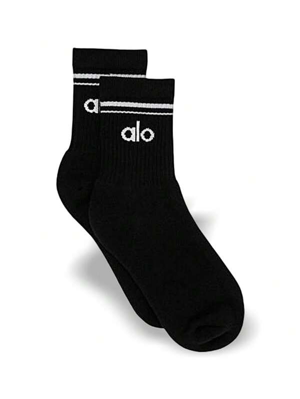 Unisex Sports Socks Sweat Absorption Breathable Warmth Decoration Versatile Logo Solid Good Elasticity Easy To Wash Quick Dry Sports Outdoor Running Yoga Daily School Unisex Black A0480U-BLACK