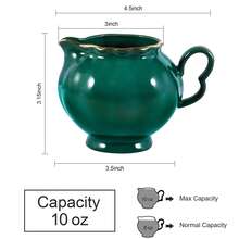 MBB 1 szt. 8-uncjowy ceramiczny mały dzbanek do śmietanki z uchwytem - mały dzbanek do mleka z cienkiej porcelany - ceramiczny pojemnik na śmietankę do kawy, mleka, sosów, sałatki, do mikrofalówki i zamrażarki, biały z perłowym szkliwem lub biały ze złotym rantem kubek do śmietanki do domu i kuchni