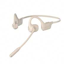 Open-Ear Air Conduction Headphone Dual Mic Rotatable Boom Mic ,Bluetooth 5.4 Wireless Air Conduction Headphones Sport Noise Reduction Earbuds, Premium Sound, Clear Call, Design For Business Call Sports Work Outdoor Activities-DG09 Black - 米色 - 查看 9