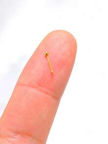 2pcs 925 Sterling Silver Gold Plated Nose Studs, 1.5mm Mini Nose Bone Studs, Small Ball Nose Bone Studs, 24 Gauge (0.5mm) Nose Studs - 1.5mm - View 2