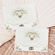 5/10张爱心玫瑰婚礼邀请函，新婚夫妇，新娘庆典，新娘送礼会，订婚派对礼物，适用于订婚、婚礼、新娘送礼会、生日派对、周年纪念、乔迁、酒吧等节日派对邀请函 - 彩色 - 查看 4