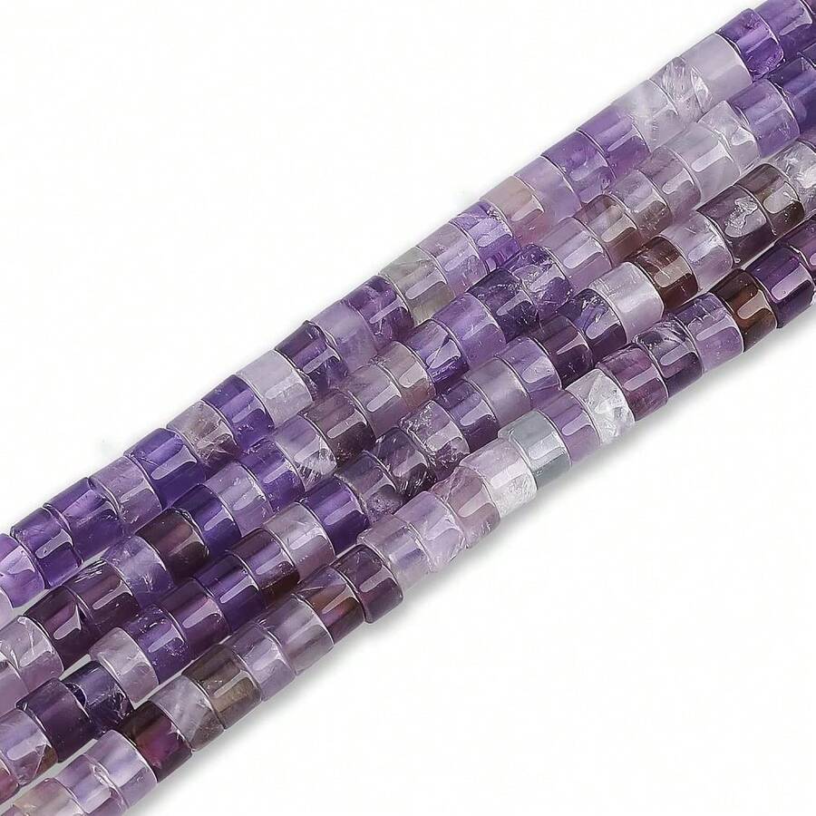 MAGICALCUTDIE 1box 1 Strand Amethyst Beads Strands Heishi Beads Flat Round/Disc 4~4.5x2~3.5mm Hole: 1mm 150pcs/Strand 18.46 Inch(46.9cm) - 彩色 - 查看 1