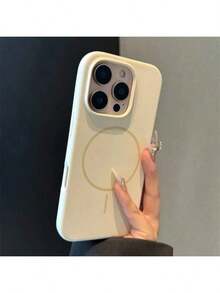 Ốp điện thoại silicon lỏng bóng bẩy sang trọng, tương thích với iPhone 17 Air, 16, 15, 14, 13, 12, 17 Pro Max Plus, kèm nắp mềm từ tính. - Trắng cổ - Xem 3