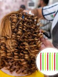 螺旋卷发棒，螺旋卷发棒套装，塑料螺旋卷发棒，螺旋卷发棒，塑料螺旋卷发棒，DIY美发工具，螺旋波浪卷发棒，打造自然波浪卷发，DIY美发工具，沙龙及家用，耐用塑料波浪卷发造型工具 - 彩色 - 查看 1