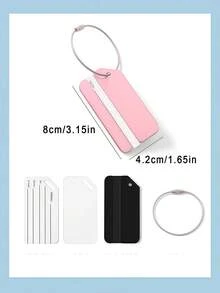 Etiqueta de bagagem em alumínio, etiqueta de bagagem à prova d'água, etiqueta de bagagem com design minimalista de avião com anel de aço inoxidável, cartão de embarque, etiqueta de identificação de viagem, itens essenciais de viagem, mochila, bolsa de viagem, mala, acessórios de viagem, volta às aulas - Multicolorido - Ver 7