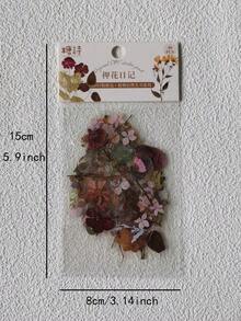 1pack/40pcs Vintage Pressed Flower Pet Sticker Decorating Scrapbooking And Journaling Back To School - Multicolor - View 6