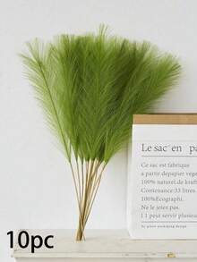 10/20/30/40 株人造香蒲草，高 54 厘米（21.27 英寸）。蓬松丝质人造香蒲草花。波西米亚风格装饰。适用于情人节、母亲节、春季家居装饰、客厅、厨房、婚礼、花瓶、卧室、房间、花园等。 - 綠色 - 查看 7
