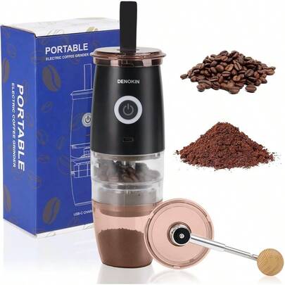Portable Burr Coffee Grinder Electric Manual 2in1 Cafe Bean Grind Mill USB Rechargable Mini Electric Coffee Grinder With 5 Grind Settings