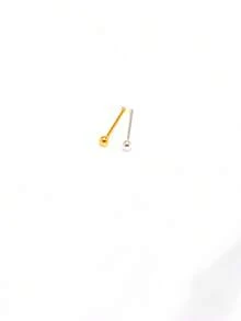 2pcs 925 Sterling Silver Gold Plated Nose Studs, 1.5mm Mini Nose Bone Studs, Small Ball Nose Bone Studs, 24 Gauge (0.5mm) Nose Studs - 1.5mm - View 5