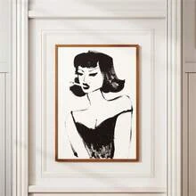 1 Pc Retro Fashion Illustration Print, Fatale Home Decor, Fashion Poster, Wall Art, Wall Decor, Modern Minimalist Style Posters, Living Room And Room Decoration, Bathroom Decoration, Ideal Gift, No Frame - Multicolor - View 3