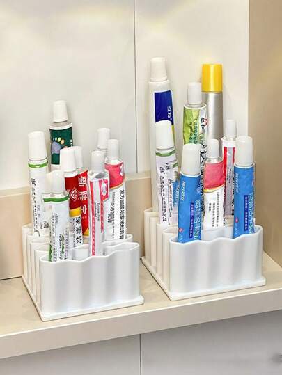 1pc Creative Pen Holder Makeup Brush Organizer Desk Caddy Wavy Silicone Storage Rack