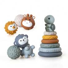 Baby Soft Rubber Cube Building Blocks Stacking Rings Sensory Squeeze Ball Toys - Multicolor - View 18