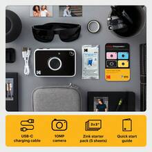 KODAK Printomatic+ Instant Print Digital Camera 10MP Portable Camera With Interactive RGB LED Status Indicator, Prints Full-Color Photos On Zink 2x3" Sticky-Backed Photo Paper - Easy & Fun - Black - View 7