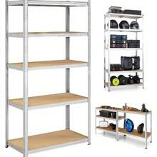 Estante Metalico Anaquel OrganizadorHogar 5 Niveles, Estantería de Almacenamiento, estantes de cocina, ideal para despensa y organizador perfecto para soluciones de almacenamiento y estanterías de garaje - Plateado - Ver 9