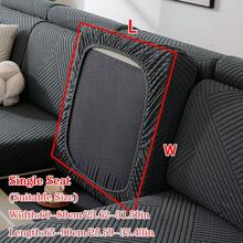 1pc Plush Jacquard Anti-Slip Sofa Seat Cushion Cover, Soft & Skin-Friendly, Pet-Proof, Elastic Sofa Slipcover, Suitable For L-Shaped Combination Sofa And 1/2/3/4 Seater Sofa, Spring/Autumn (Sold Individually) - Dark Grey - View 15