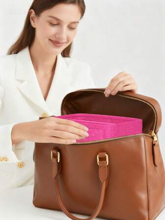 1 bolsa interior, bolsa de almacenamiento con múltiples compartimentos, bolso de mano, mochila, bolsa de maquillaje plegable, se puede colocar en bolsos de mano y mochilas, varios estilos de bolsas, negro, beige, adecuado para almacenar cosméticos, auriculares, cables de datos y bolsas de almacenamiento de comestibles