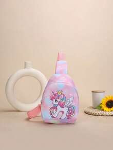 1pc Nylon Zipper Closure Fashion Cute Cartoon Mermaid Unicorn Mini Chest Bag, Niche Design Adjustable Shoulder Strap Change Lipstick Crossbody Bag Suitable For Daily Use, Bag, Suitable For Teenagers Shopping, Commuting, Daily Use, Give As A Gift - Cartoon Chest Bag - View 8
