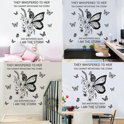 Inspirational Wall Art Positive Quotes Wall Decor Motivational Wall Decals Saying Quotes Wall Stickers Peel And Sticker Wall Decoration Flower Vine Butterfly Wall Sticker For Bedroom Living Room Home Office.-Liuruisongdediana