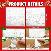 MX  Christmas Mirror Decals Stickers Merry Christmas Santa Claus Reindeer Snowflakes Window Mirror Clings Xmas Acrylic Wall Art Decals Decor For DIY Holiday Winter Party Home Window Decor - 白色 - 查看 2