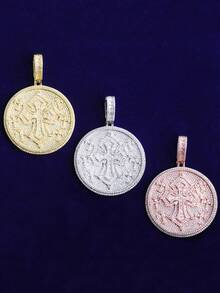 DUBSS 1 Piece Iced Out Multi Cross Disc Necklace Pendant For Men 5A Cubic Zirconia Gold Plated Hip Hop Jewelry - Cross - View 7