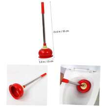 Desatascador de Inodoro de Herramienta de Limpieza de Drenaje para Baos y Cocinas Eficaz y Prctica para Obstrucciones Tuberas - Rojo - Ver 1