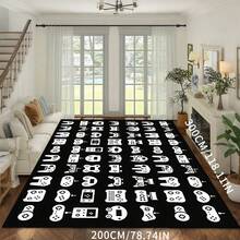 Alfombra de área con diseño de control de juegos creativo moderno, lavable a máquina, con respaldo antideslizante, de fibra de poliéster, hecha a máquina, alfombra de baño para sala de estar, dormitorio, decoración de oficina en casa - 1 pieza - Multicolor - Ver 28
