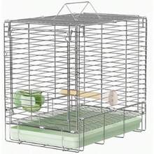 Jaula para pájaros Parrot Stainless Steel Folding Cage Outdoor Bird Cage Transport Portable HandHeld Cage Jaula para pájaros para Mascotas Green - Verde - Ver 1