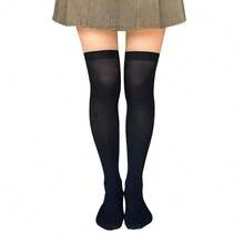 Women's Opaque Stretchy Nylon Over Knee Thigh High StocFKings Knee High Costume Boot Socks For Daily Wear Cosplay{Inchsize_nameinch:InchOneSizeinch,Inchcolor_nameinch:InchBlackinch} - 黑色 - 查看 6