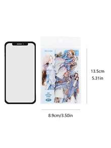 MOCARD 30入/包 都市休閒人物主題貼紙，復古創意美學貼紙貼紙，DIY裝飾剪貼簿手工材料，節日禮物，個性化剪貼簿學校用品 - 寶藍色 - 查看 11