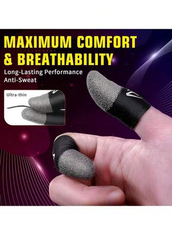 4Pcs/Set Mobile Game Fingertip Gloves Sweatproof Anti-Slip Touch Screen Finger Sleeve Breathable Gaming Fingertip Cover For Gamer