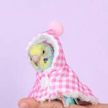 1pc Thickened Fleece Parrot Outdoor Warm Cloak, Windproof Hooded Cape, Bird Clothing Accessories, Suitable For Parrots In Autumn/Winter (Button Color Random) - Multicolor - View 6