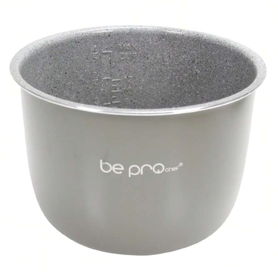 Be pro Chef Cubeta Cerámica Universal 6L Bepro Chef Ceratech para Olla a Presión Programable Recambio Antiadherente Ceramico Mayor Espesor Libre de Fluorocarbonos - Gris - Ver 1