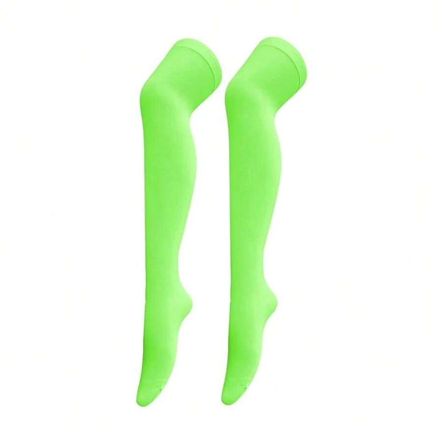 Women's Opaque Stretchy Nylon Over Knee Thigh High StocFKings Knee High Costume Boot Socks For Daily Wear Cosplay{Inchsize_nameinch:InchOneSizeinch,Inchcolor_nameinch:InchGreeninch} - Green - 查看 1
