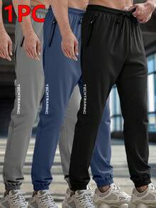 1pc Men's Sports Jogger Pants, Drawstring Waist, Suitable For Spring And Summer