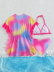 Bộ đồ bơi 3 mảnh kiểu nông trại dễ thương mới năm 2025 dành cho bé gái. - Nhiều màu - Xem 1